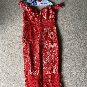 Hot like lava red L’Abeye dress. Never worn